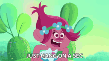 Just Hang On A Sec Poppy GIF - Just Hang On A Sec Poppy Trolls The Beat Goes On GIFs