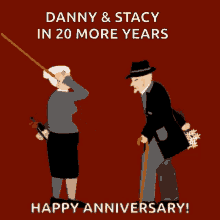 Happy Anniversary Old Couple GIF - Happy Anniversary Old Couple Hit GIFs