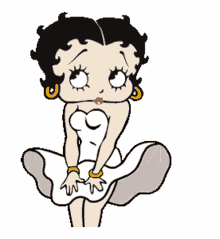 betty boop her favourite dress red glitter is nowin white and black good daytime dress skirt flutters in the breeze