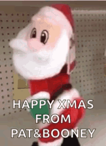 Happy Xmas From Pat And Booney Santa GIF - Happy Xmas From Pat And Booney Santa Santa Claus GIFs