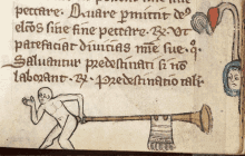 butt trumpet medieval medieval manuscript marginalia trumpet