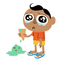modern parivar sad tear crying ice cream