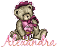 Alexandra Alexandra Name Sticker - Alexandra Alexandra Name Teddy Bear Stickers