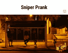 Sniper Prank GIF - Sniper Prank Busstop GIFs