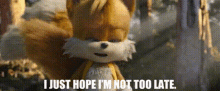 Sonic Movie2 Tails GIF - Sonic Movie2 Tails I Just Hope Im Not Too Late GIFs