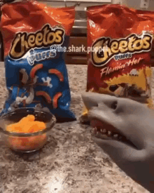 Shark Puppet Cheetos GIF - Shark Puppet Cheetos Cheetos Puffs GIFs