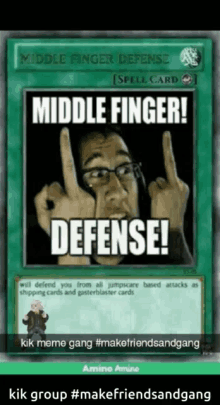 kik kik group meme card middle finger
