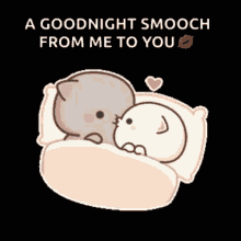 Kisses Goodnight Smooch GIF - Kisses Goodnight Smooch Mochi Mochi Peach Cat GIFs