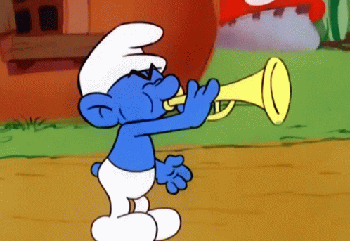 Harmony Smurf The Smurfs GIF - Harmony Smurf The Smurfs Trumpet Player GIFs