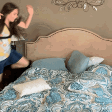 Jumping In Bed Girl GIF - Jumping In Bed Jump Girl GIFs