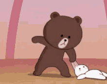 Teddy Bear Smash GIF - Teddy Bear Smash Rabbit Stuffed Toy GIFs