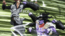 your face anime fighting battle