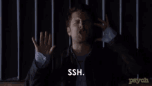 Shawn Spencer James Roday GIF - Shawn Spencer James Roday Shh GIFs