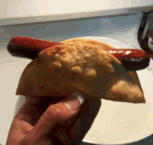 inserted hotdog