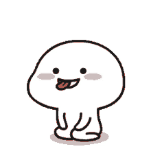 quby line sticker tongue out smiling cute