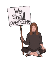 Gloria Steinem We Shall Overcome Sticker - Gloria Steinem We Shall Overcome Equality Stickers