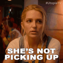 Shes Not Picking Up Jessica Rothe GIF - Shes Not Picking Up Jessica Rothe Utopia GIFs