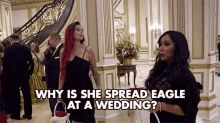 Why Is She Spread Eagle At A Wedding Nicole Polizzi GIF - Why Is She Spread Eagle At A Wedding Eagle Wedding GIFs