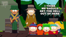 I Think We Should Get The Hell Out Of Here Kyle Broflovski GIF - I Think We Should Get The Hell Out Of Here Kyle Broflovski Eric Cartman GIFs