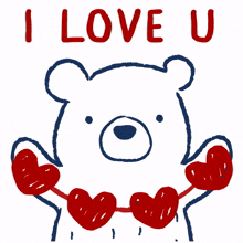 white bear love in love heart