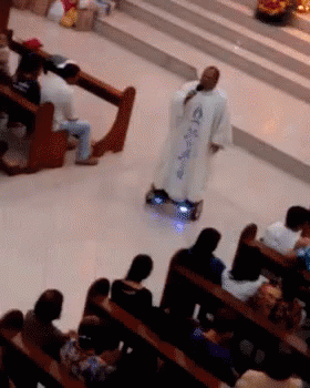 Priest On Hoverboard GIF - Catholic Priest Hover Board Priest GIFs
