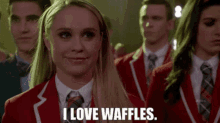 Glee Kitty Wilde GIF - Glee Kitty Wilde I Love Waffles GIFs