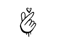 kpop hand heart finger heart cute art
