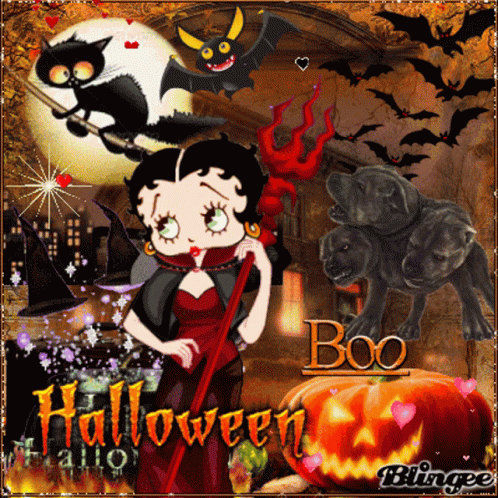 Betty Boop Happy Halloween GIF - Betty Boop Happy Halloween Jack O Lantern  - Discover &amp; Share GIFs