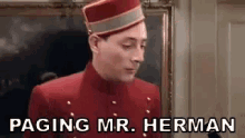 Paging Mr Herman Pee Wee Herman GIF - Paging Mr Herman Pee Wee Herman Pee Wees Big Adventure GIFs
