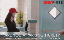 teen vogue pick up line are you a parking ticket fine written all over you