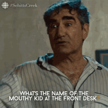 whats the name of the mouthy kid at the front desk johnny johnny rose eugene levy schitts creek