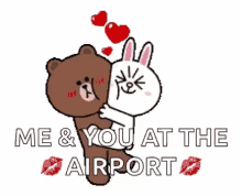 Me And You At The Airport Cony Brown GIF - Me And You At The Airport Cony Brown Cony And Brown GIFs