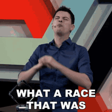 What A Race That Was Rene Butler GIF - What A Race That Was Rene Butler Overtakegg GIFs
