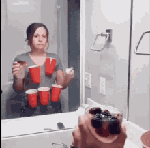 beer pong mirror training drunk funny