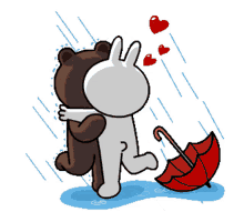 rainy kissing