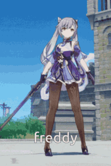 Freddy Anime Freddy Genshin Impact GIF - Freddy Anime Freddy Genshin Impact Keqing Genshin Impact GIFs