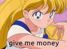 Minako Sailor Venus GIF - Minako Sailor Venus Give Me Money GIFs