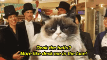 Grumpy Cat'S Opinion On Decking Halls GIF - Grumpy Cat Cat Grumpy GIFs