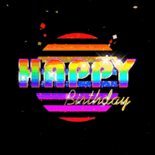 Multicolor Happy Birthday Rainbow GIF - Multicolor Happy Birthday Rainbow Confetti GIFs