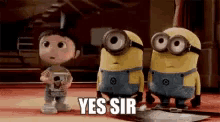 Yes Sir Minions GIF - Yes Sir Minions Despicable Me GIFs