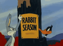 Rabbit Season, Duck Season GIF - Looney Tunes Bugs Bunny Daffy Duck GIFs