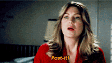 Greys Anatomy Meredith Grey GIF - Greys Anatomy Meredith Grey Post It GIFs