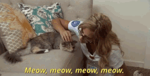 Just Me And My Friend GIF - Meow Cat Lady Cat GIFs