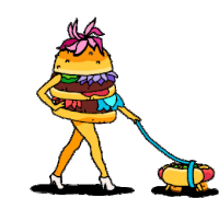Walking Burger And Hotdog Hotdogs Sticker - Walking Burger And Hotdog Burger Hotdogs Stickers