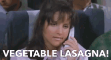 Elaine Seinfeld Happy Lasagna Day GIF - Elaine Seinfeld Happy Lasagna Day Vegetable Lasagna GIFs
