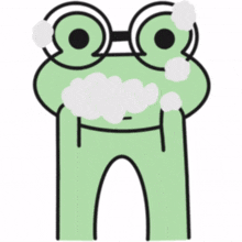 frog glasses green doodle clean