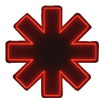 Asterisk Red Hot Chili Peppers Sticker - Asterisk Red Hot Chili Peppers Neon Asterisk Stickers