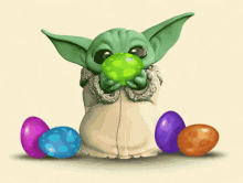 Baby Yoda Easter Eggs GIF - Baby Yoda Easter Eggs Cute GIFs