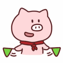 pig cheer green flags