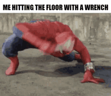Spiderman Wrench GIF - Spiderman Wrench Floor GIFs